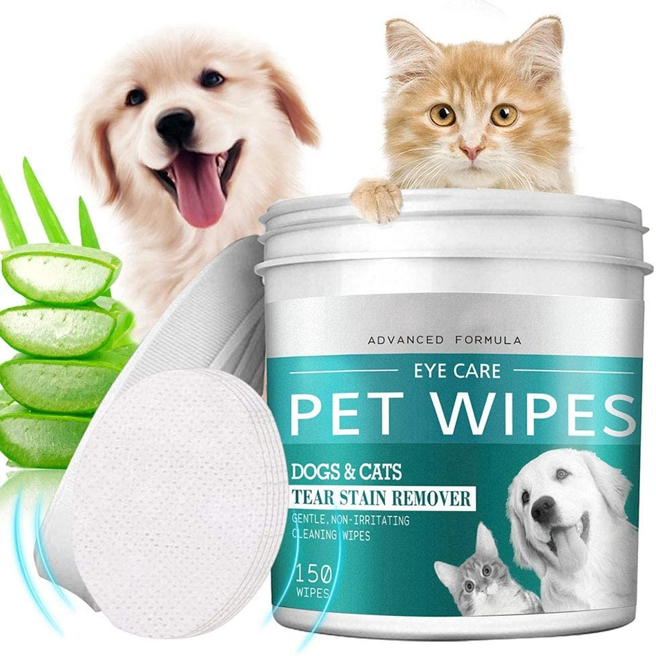 Pet Eye Wipes Pet Tear Stain Wipes Eye Tear Stain Remover Wipes Natural Tear Eye Stain Remover Pads for Pets Cleansing