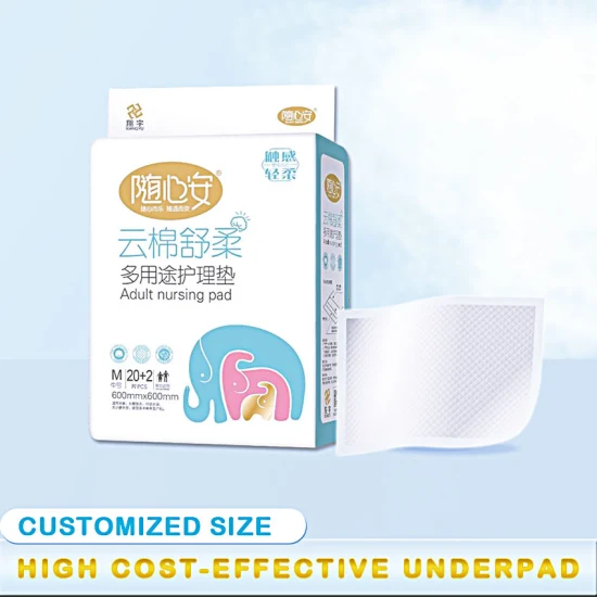 Venta al por mayor Super absorbente desechable higiene inconveniente debajo de las almohadillas hoja cuidado del bebé almohadilla de cama pañal para adultos Underpad