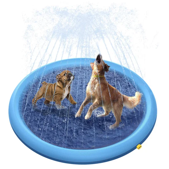 Colchoneta inflable para juegos de agua para mascotas, rociador para exteriores, almohadilla para salpicaduras para perros