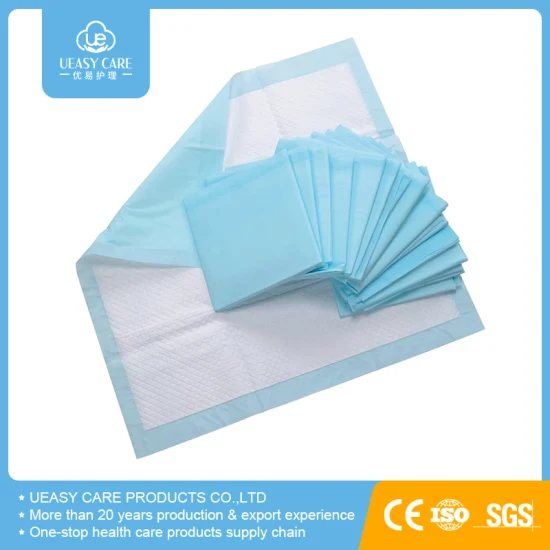 Venta al por mayor Súper absorbente Gel de polímero Underpad Cuidado de adultos Impermeable Incontinencia Underpad Transpirable Algodón suave Hospital Medical Underpad Baby Care Underpad