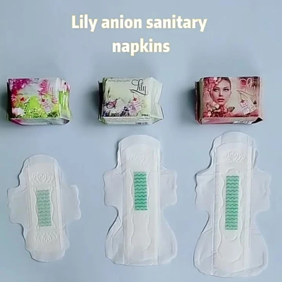 Higiene femenina OEM servilleta sanitaria Organic Lady Anion algodón Biodegradable servilleta sanitaria/ toallas sanitarias